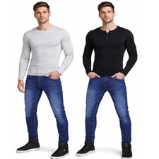 Jeans uomo Denim pantaloni Blu