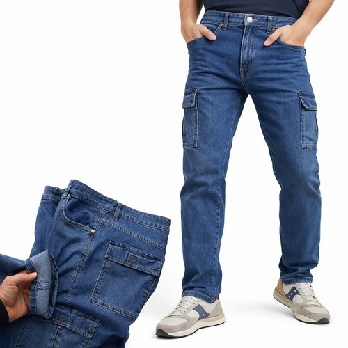 Jeans cargo uomo pantalone - jeans,